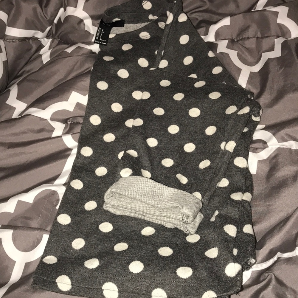 Charcoal polka dot top